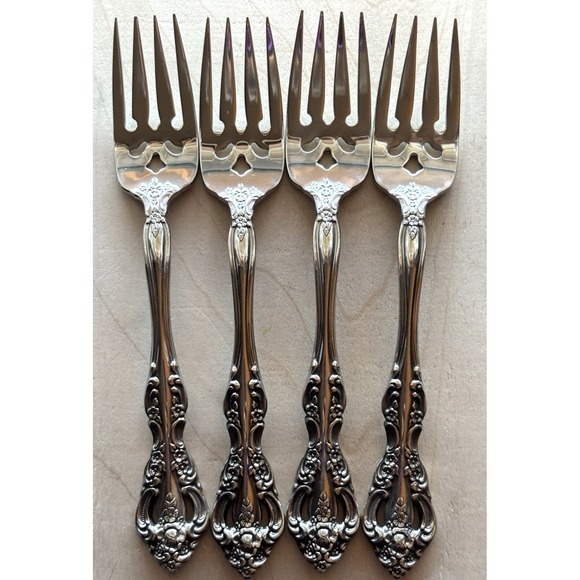 Oneida Other - Oneida Michelangelo Stainless Flatware Cube LOT of 4 Salad Forks 6.5"